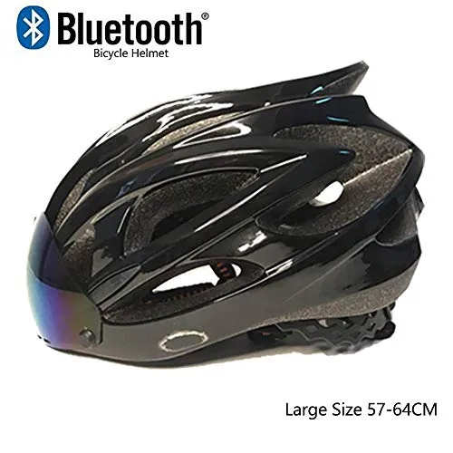 GuoYq Casco Leggero da Bicicletta, Casco da Bici Professionale aerodinamico e Urbano Integrato con Intelligenti Occhiali magnetici Bluetooth integrati, Standard CE CE