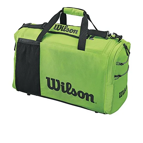 Wilson All Gear Bag, Borsa, Fino a 3 Racchette, Corda Elastica, WRZ618000 Unisex, Verde/Nero