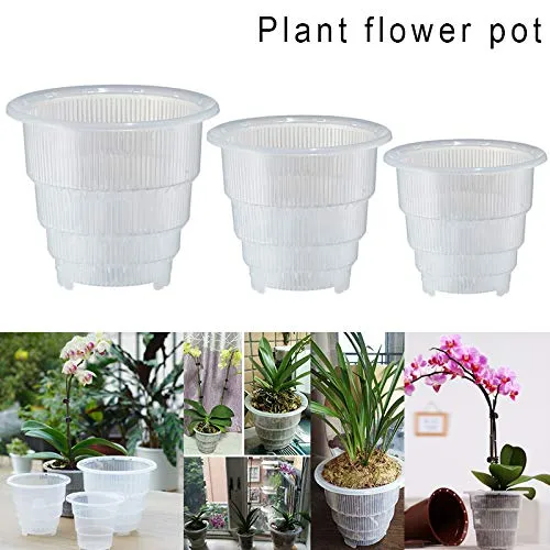 Beverl, Vaso per fiori in plastica a rete per orchidee, fioriera per la casa e il giardinaggio, 10 cm