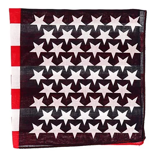 SHIPITNOW Bandana Bandiera Americana Blu navy, Rosso e Bianco - Foulard quadrata 55x55cm Bandiera USA - Fasce per Capelli - Headband