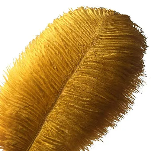 Piume di struzzo Sowder, 10 pezzi, 30-35 cm, decorazioni di nozze o per la casa golden