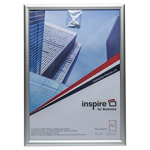 Hampton Frames SNAPA2S - Cornice portafoto a scatto con certificato, formato A2, 42 x 59 cm, colore: Argento