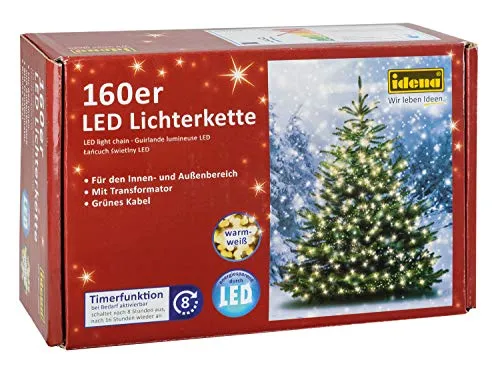 Idena 8325062 - Ghirlanda Luminosa 160 LED per Esterni, Luce Calda