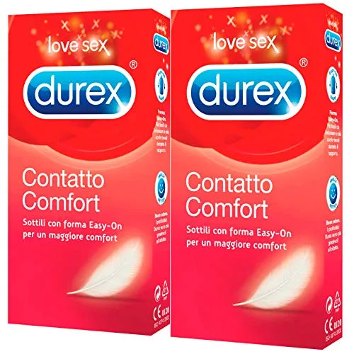 Durex Contatto Comfort Preservativi | 2 Confezioni da 12 Pz Ognuna | 24 Profilattici