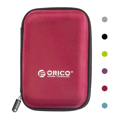 ORICO Custodia Hard Disk Esterno Disco Protettiva per Rigido 2.5 - Scatola di archiviazione su Disco Rigido, Scatola portaoggetti Digitale(Rosso)