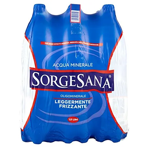 Sorgesana - Acqua Minerale, Leggermente Frizzante 1.5L (Confezione da 6)