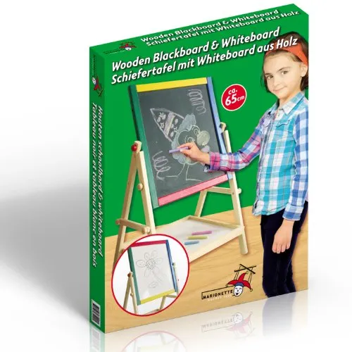 BAKAJI Lavagna per Bambini 2 in 1 Reversibile Lavagna per dipingere Lavagna Magnetica in Legno compresi Accessori