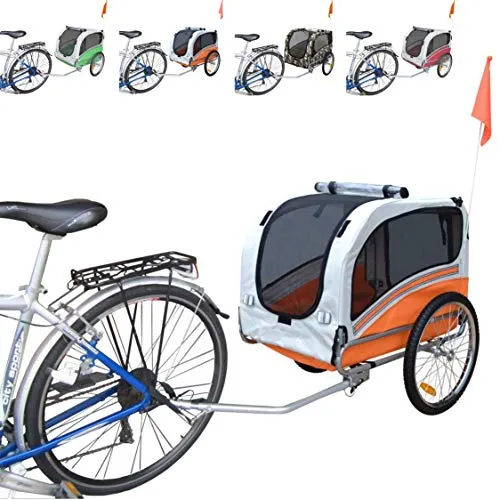 PAPILIOSHOP SNOOPY Rimorchio carrello bici per il trasporto cane cani animali (Arancio medio)