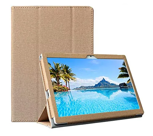 YGoal Custodia per Meberry M6 - Slim Sottile Leggera in PU Pelle Folio Cover Protettiva Case per Meberry 10 Pollice M6, Oro