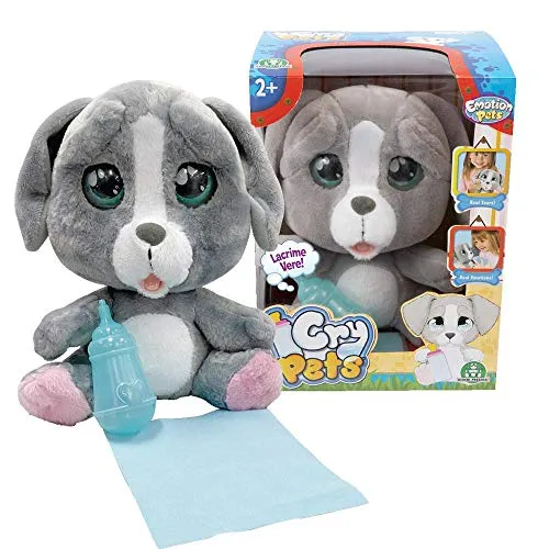 Emotion Pets Cry Pets Peluche Interattivo, Colore Grigio, 22 cm, MTC00000