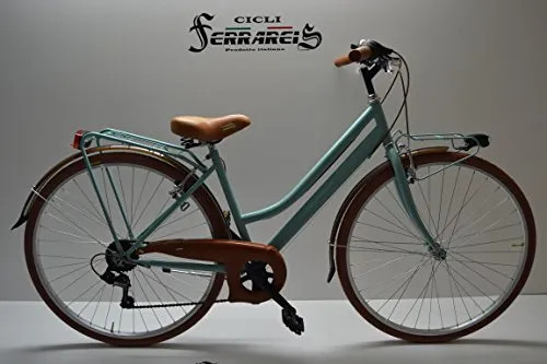 City Bike Donna 28 Acciaio 6v Verde e Marrone Personalizzabile