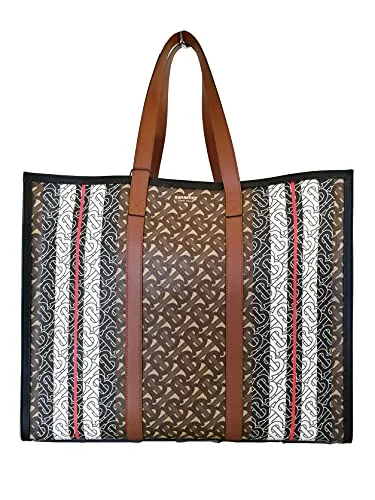 BURBERRY borsa shopping ew book tote 8021488 in E-canvas con stampa monogram