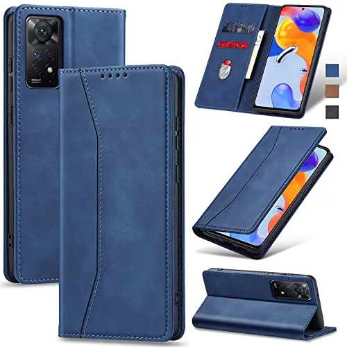 Jasonyu Cover per Xiaomi Redmi Note 11 Pro 5G/4G/Redmi Note 12 Pro 4G Flip Custodia in Pelle PU Magnetica Portafoglio con Slot Schede TPU Case,[Supporto Stand] Custodia (Blu)