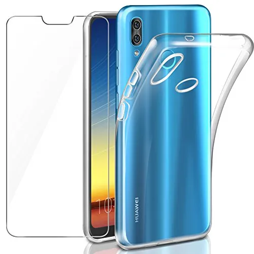 Leathlux Cover Compatibile con Huawei P20 Lite con Pellicola Protettiva in Vetro Temperato, Morbido Silicone Protettivo Bumper TPU Gel Smartphone Custodia Case