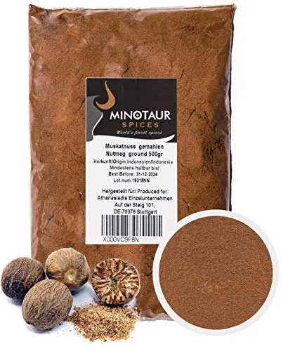 Minotaur Spices | Noce Moscata macinata | 2 x 500g (1 kg) | Noce Moscata in Polvere
