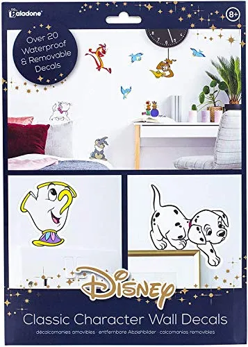 Decalcomanie da parete Disney Classic Character – 23 adesivi rimovibili e impermeabili