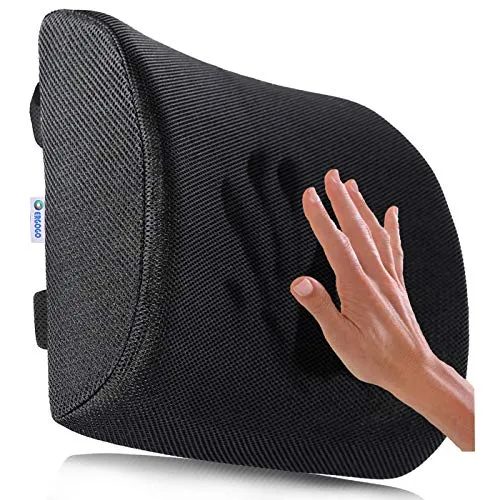 Cuscino Lombare Memory Foam - Cuscino Per la Schiena e Cervicale, in Auto, sedia Ufficio - Soglievo Dolore Lombare - Massaggio Ortopedico, Sostegno Ergonomico Sciatica - Supporto Regolabile - ERGOGO