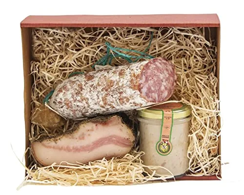 Scatola Natalizia il Norcino 1 | Confezione Natalizia a base di Salumi Artigianali Toscani | In Regalo biglietto d'auguri personalizzato