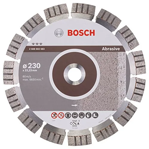 BOSCH, 2608602683, Disco diamantato migliori per abrasivo, 230 x 22.23 x 2.4 x 15 mm