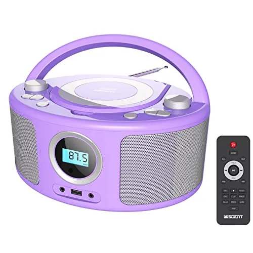 Lettore CD Radio portatile per bambini Boombox, con Bluetooth | Radio FM | USB | MP3 | Compatibile con CD-R/CD-RW, lettore CD radio