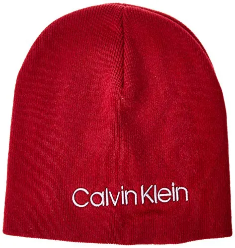 Calvin Klein Classic Beanie W Cuffia, Rosso (Red XCL), Unica (Taglia Produttore: OS) Donna