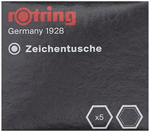 Rotring S0215630, Isograph cartucce di inchiostro nero confezione da 5