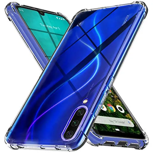 Ferilinso Cover per Xiaomi Mi A3 Cover, [Rinforzare la Versione con Quattro Angoli] [Protezione per la Fotocamera] Custodia Protettiva in Silicone Morbido Antiurto in Gomma TPU (Trasparente)