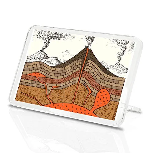 1 x Cartoon Fun Volcano Diagramma Geologia Classic Fridge Magnet - Cucina #12904