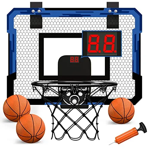 QDRAGON Mini Canestro Basket da Camera, Canestro Basket da Muro Basketball Hoop con 3 Palline per Ragazzi, Ragazze, Bambini e Adulti