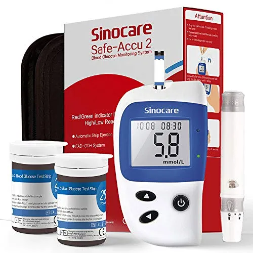 Glucosio nel sangue kit monitor-Safe Accu 2-diabete test Codefree monitor con 50 strisce + 50 lancette + dispositivo di lancio-mg/dL