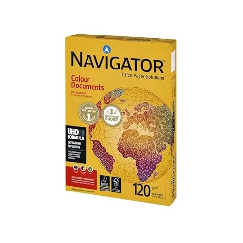 Navigator Colour Documents Carta Premium per ufficio, Formato A4, 120 gr, 1 Risma da 250 Fogli
