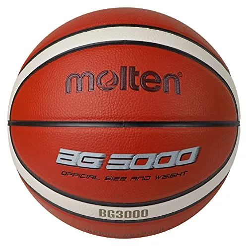 Molten Bg3000 Pallone Da Basket Per Interni Ed Esterni, In Finta Pelle, Misura 6, Arancione/Avorio, Adatto Per Ragazzi Di Età 12, 13, 14 Anni E Ragazze Di 14 Anni E Adulti