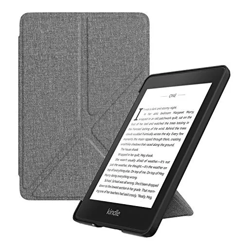 MoKo Kindle Paperwhite E-reader (10a Generazione, 2018 Rilascio) Case, Custodia Origami Verticale per Amazon Kindle Paperwhite 2018(Con Auto Sonno/Sveglia) - Grigio