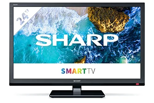 Sharp Aquos 24BC0E - Smart TV HD 24" HD Ready LED TV, Wi-Fi, DVB-T2/S2, 1366 x 768 Pixels, 2xHDMI 2xUSB, Nero [Classe di efficienza energetica F]