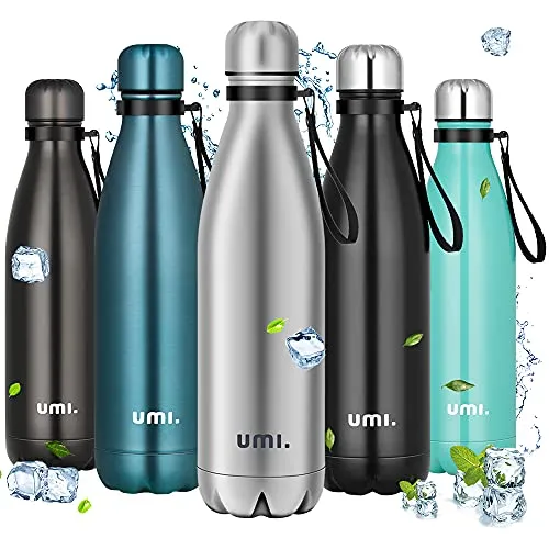 Amazon Brand - Umi Borraccia Termica, 750ml Bottiglia Acqua in Acciaio Inox, Senza BPA, 24 Ore Freddo & 12 Caldo, Borracce per Scuola, Sport, All'aperto, Palestra, Yoga