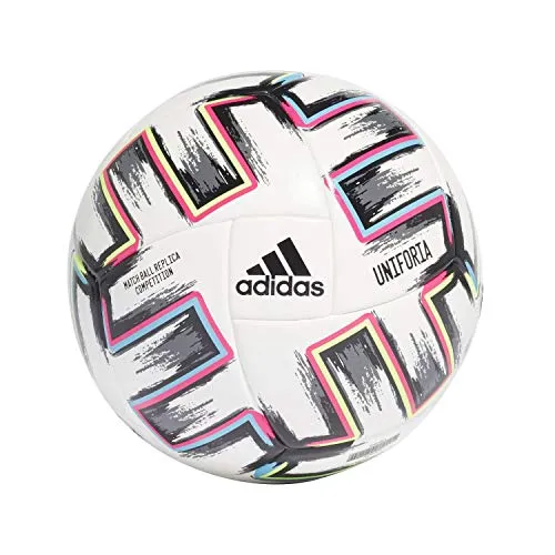 Adidas UNIFO Com, Pallone da Calcio Uomo, White/Black/Signal Green/Bright Cyan, 5