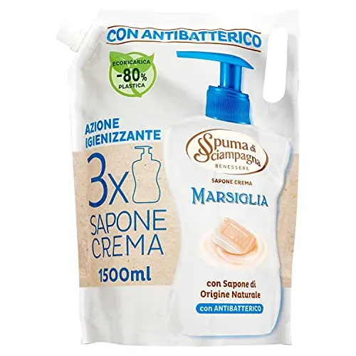 Spuma di Sciampagna Ecoricarica Sapone Liquido Marsiglia, 1500ml