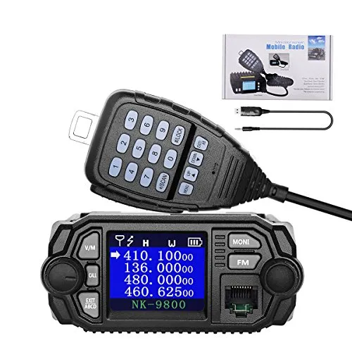 Nktech nk-9800 mobile Transceiver Dual Band Quad standby 5-toni 2-tone VHF/UHF 25 W/20 W 136 – 174/400 – 480 MHz auto tronco radio amatoriali mini color Screen Ham walkie talkie laptop