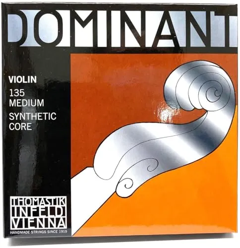 Thomastik Corde per Violino Dominant nucleo di nylon, set 4/4 medium, Mi in acciaio rivestimento alluminio