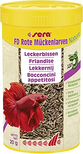sera FD Larve di zanzara rossa per tutti i pesci d'acquario, 250 ml (20 g)