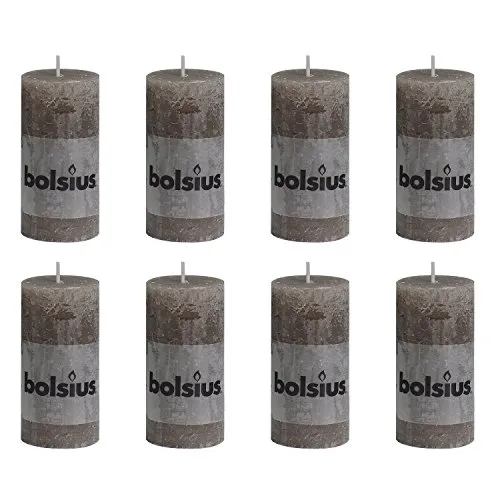 8 x Rustic i singari spuntati candele 100/50 mm - TORTORA