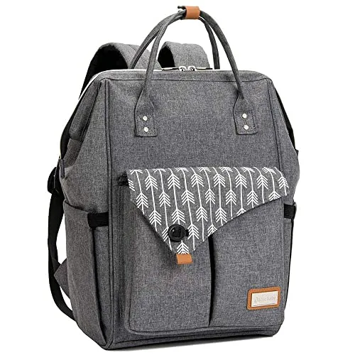 Lekebaby Zaino Mamma per Pannolini Multifunzione Borsa Neonato Impermeabile Resistente Ai Graffi con Fasciatoio Portatile e Ganci Passeggino (Grigio)