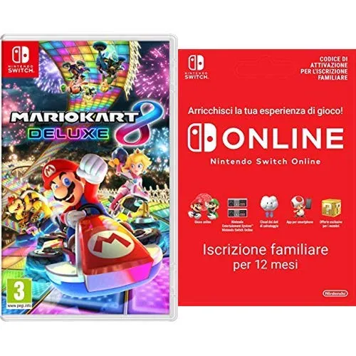 Mario Kart 8 Deluxe - Nintendo Switch + 365 Giorni Switch Online Membri (Famiglia) | Nintendo Switch - Codice download