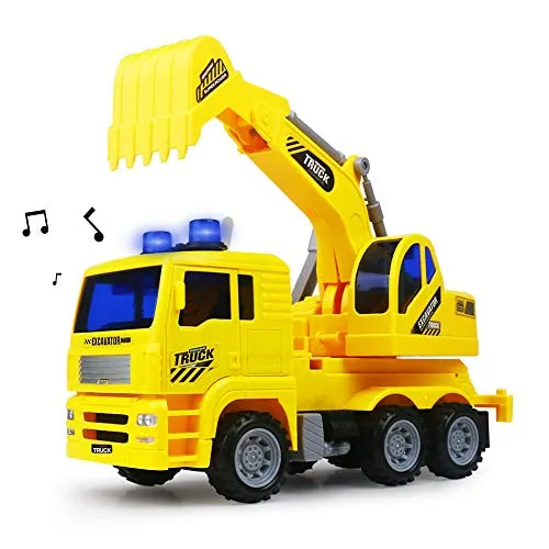 Nuheby Scavatrice Escavatore Camion Macchinine Giocattolo da Costruzione per Bambini Regalo Ragazza Ragazzo 3,4,5,6 Anni