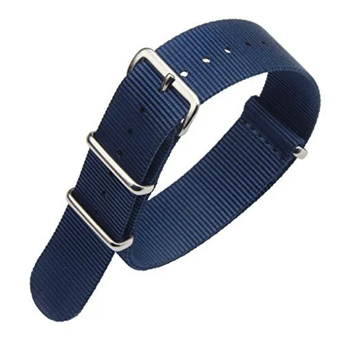 AUTULET 20mm squisito un pezzo bande blu scuro lusso degli uomini di orologi stile nylon Perlon strisce di tessuto