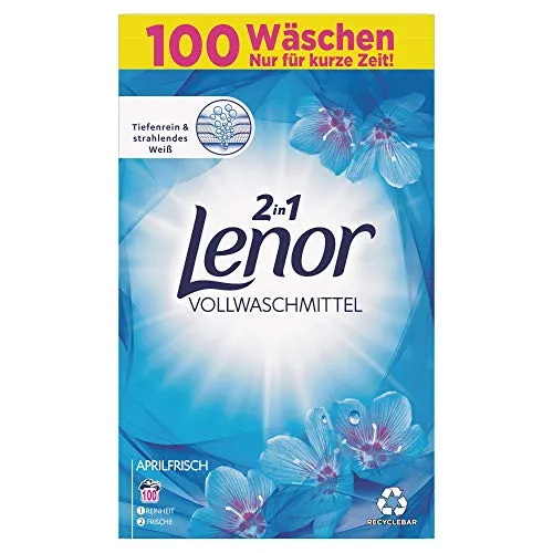 Lenor Lenor - Detersivo in polvere, con profumo di fiori primaverili, 100 lavaggi, 6,5 kg