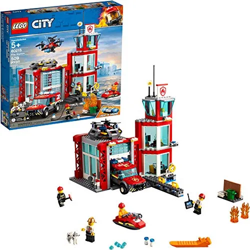 Lego City Pompiere Caserma dei Pompieri 60215 (509 Pezzi) con Luce e Suono- 2019