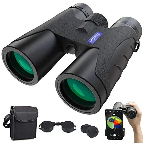 Binocolo Professionale,12 x 40 Portatile HD Binocoli BAK4 Prisma e FMC Anti-Fog Impermeabile Funzione di Visione Notturna Bassa,con Supporto per Smartphone,Birdwatching,Escursionismo,Campeggio