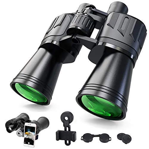 Binocolo professionale SGAINUL 10x50 Compatto e Potente HD Binocolo per Bird Watching, Viaggi, Caccia, Concerti, Turismo Telescopio con Tracolla e Supporto per Telefono