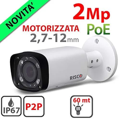 Risco RVCM52P1300A telecamera ip bullet da esterno 2mp ottica 2.7-12 mm VUpoint